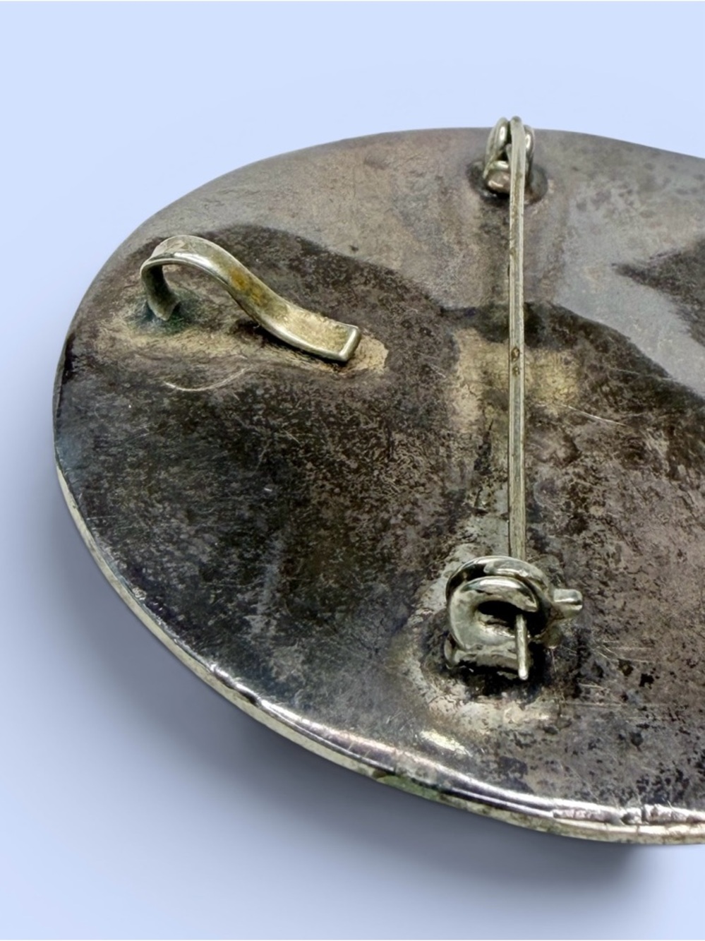 Silver Aztec Sun Calendar Brooch Pendant Round Highly Detailed Marked Silver - Picture 3 of 7